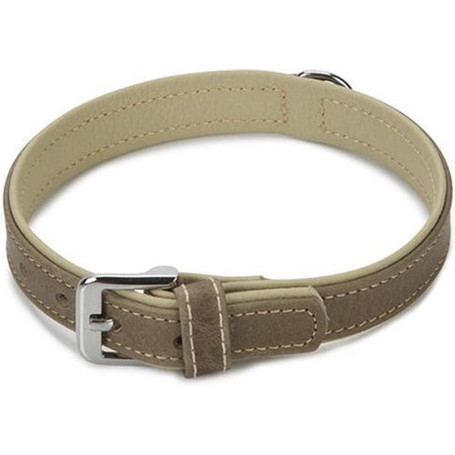 Beeztees Comfort Leren Hondenhalsband - Grijs - Nekomvang tussen 34,5-40,5 cm - 45 cm x 22 mm Classies