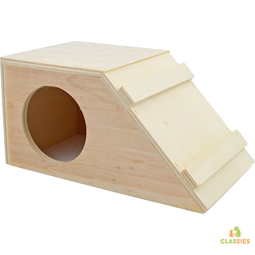 Schlafhaus für kleine Nagetiere Holz Schrägdach 29 x 17 x 14,5 cm