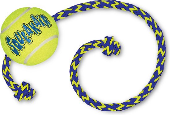 Kong squeakair tennisbal met piep en touw