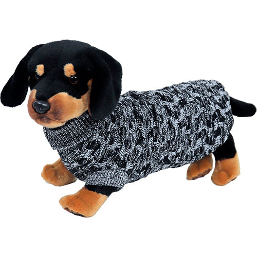 Boony Dog Fashion - Kabeltrui Tangled - Antraciet & Wit