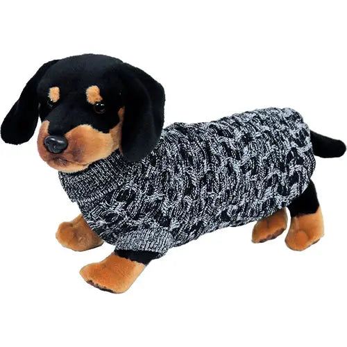 Boony Dog Fashion - Kabeltrui Tangled - Antraciet & Wit Classies