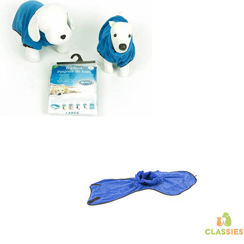 Duvo Badjas voor Honden - Blauw - Ruglengte: 28 cm Classies