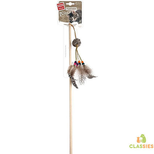 Gigwi ECO LINE Kattenhengel met Veer Teaser met Rammelaar Classies