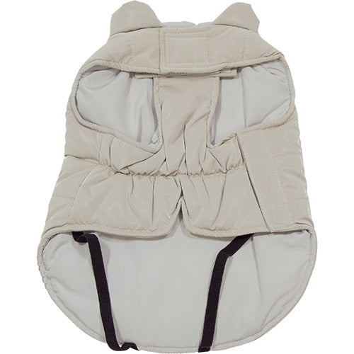 Jack and Vanilla Hondenjas Puffer Beige – Warm, Wasbaar &amp; Met Rits voor Tuigje - Verkrijgbaar in 6 maten