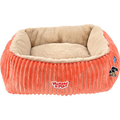 Woezel &amp; Pip Hondenmand/ Kattenmand Corduroy Vierkant Divan - Kleur: Roze, Blauw, Groen en Geel - Verkrijgbaar in 3 maten