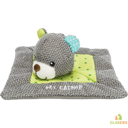 Trixie junior knuffeldoek beer met kattenkruid / catnip 13x13 cm