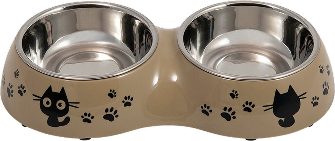 Jack and Vanilla Bol alimentaire double taupe -Inox- 2 x 220ml