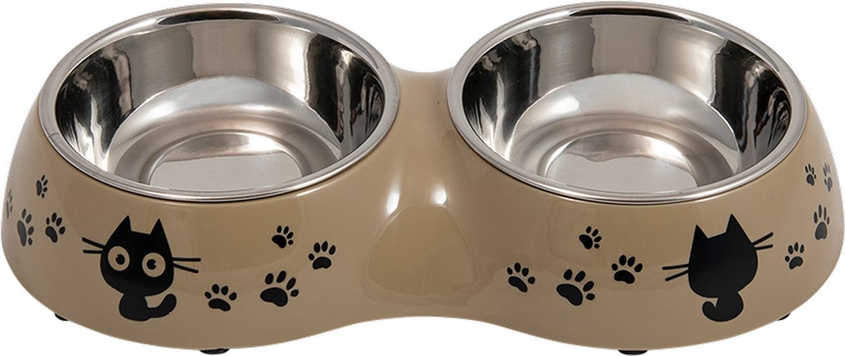 Jack and Vanilla Bol alimentaire double taupe -Inox- 2 x 220ml