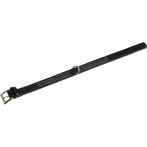 Karlie Vintage Hondenhalsband met Strass - Zwart - L: 55 cm B: 30 mm