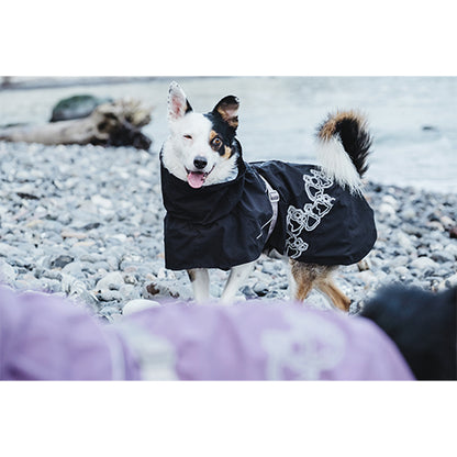 Hurtta Drizzle Coat regenjas - winterjas - zwart - paars