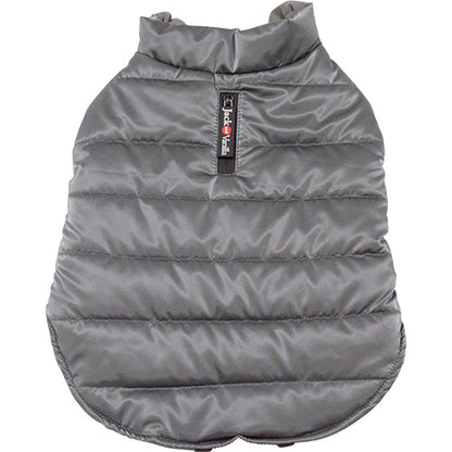 Jack and Vanilla Hondenjas Puffer Grijs – Warm, Wasbaar &amp; Met Rits voor Tuigje - Verkrijgbaar in 6 maten