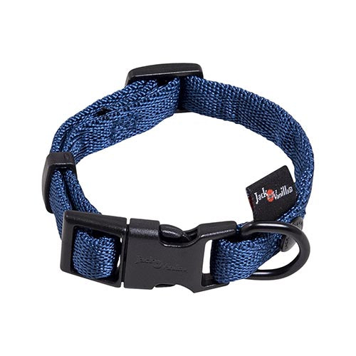 Jack And Vanilla - Halsbanden - Comfort Tube Nylon Hondenhalsband - Blauw - Xs - 16 - 24 cm - 12 mm Classies