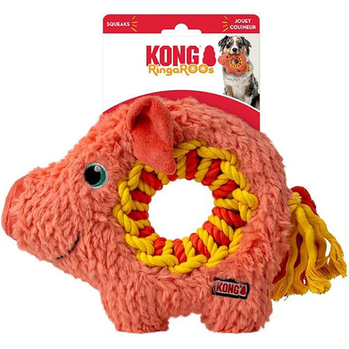 Kong Hondenspeelgoed - Ringaroos Pig Medium - 19,6x27,3 cm