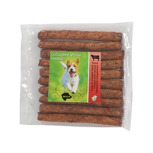 Boon kauwstaaf collageen gerookt 15mm 13cm zak 10 stuks