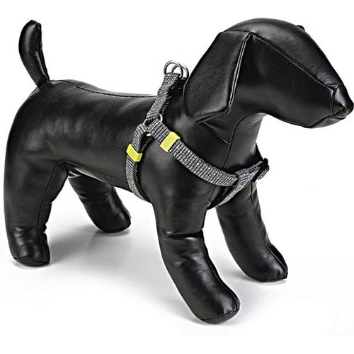 Beeztees Vista Nylon Hondenharnas/ Hondentuigje - Lichtgrijs - Borstomtrek: 46-75 cm