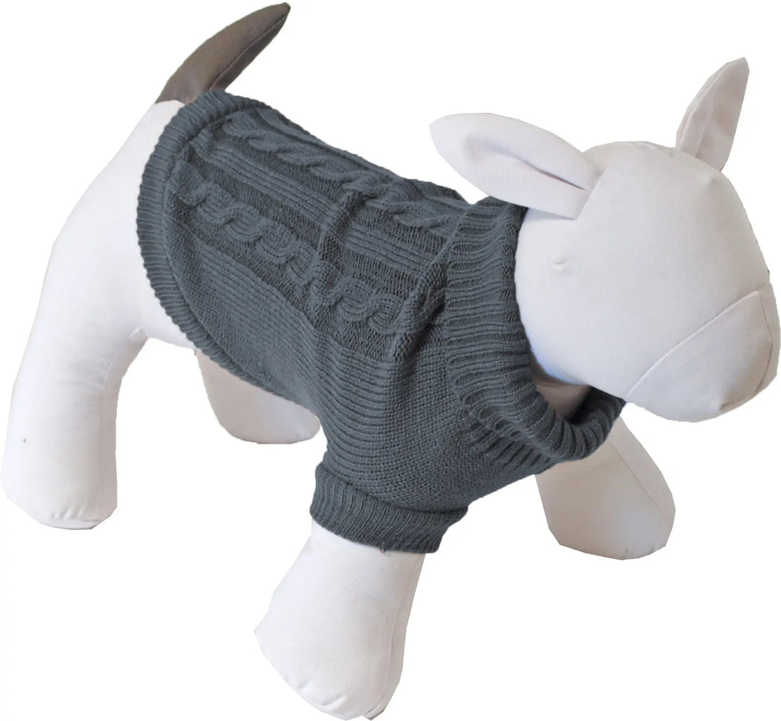 Boony dog fashion honden kabeltrui grijs Zoemshop