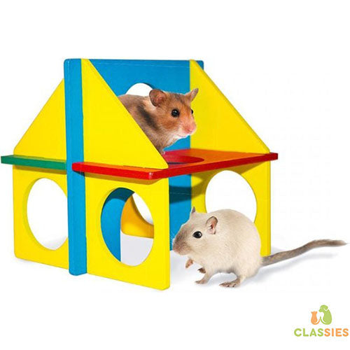 Duvo DIY Fun House Knaagdieren Huisje - 12,5x12,5x12,5 cm Classies