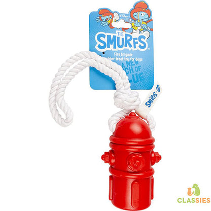 Duvoplus Smurfen - Rubberen Snackspeeltje met Touw - 34x6x6 cm