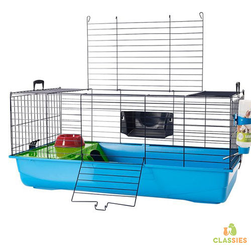 Savic Nero 3 de Luxe Kaninchenkäfig komplett, blau gemischte Farbe