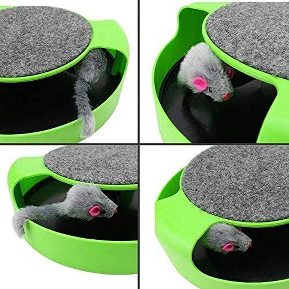 Cats Collection - Kattenspeelmolen met Speelmuis en Krabmat - Rond - 25 cm