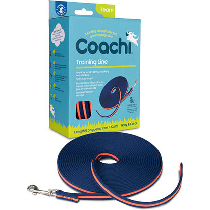 Coachi trainingslijn sleeplijn blauw - koraal 10 meter