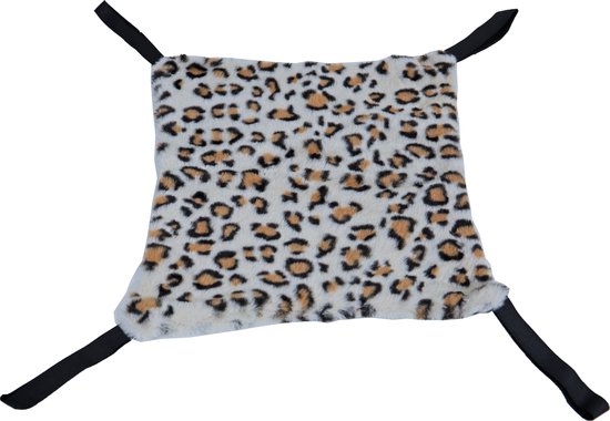 Hangmat voor knaagdieren - pluche luipaard print - Afmeting: 35 cm.
