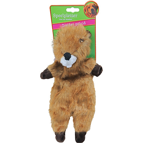 Plüsch-Biber-Hundespielzeug ohne Quietscher 34 cm