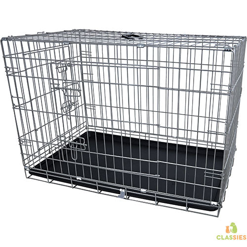 Cage pour chien - cage grillagée - couleur taupe - 2 portes - différentes tailles