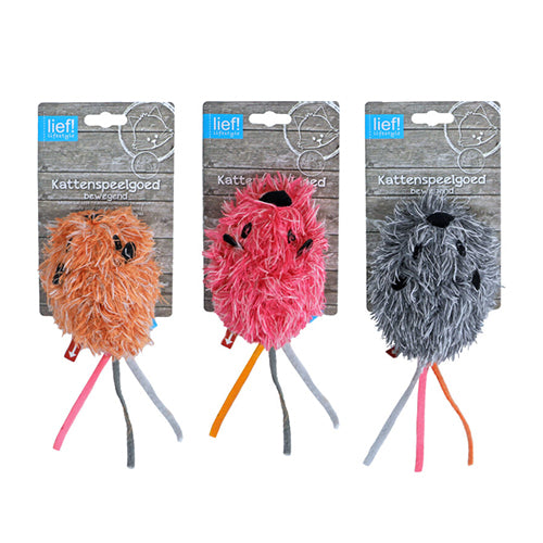 lief! Girls kattenspeelgoed - bibbermuis - 18 cm - 1 stuk assorti