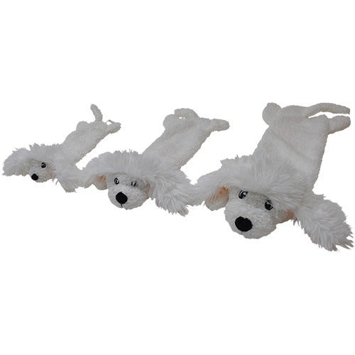 Animal Boulevard Classic Hondenspeelgoed - Woofles Knuffel Flattie Poedel met Crunchy - Verkrijgbaar in 3 maten