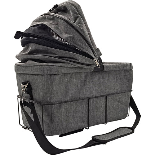 Animal Boulevard Travel Fietsmand &amp; Draagtas Voor Achteraan - Grijs - 32x48x45 cm