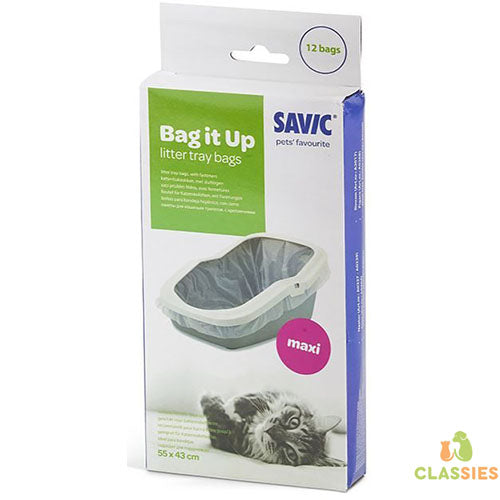 Savic Bag it Up Maxi - Sacs à litière pour chat - 55x43x0,01 cm - 12 pièces