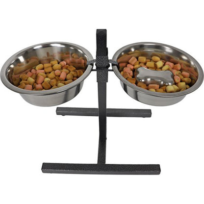Voederstandaard H-model met  slowfeeder bot hamerslag 24 cm
