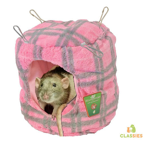 Maison pour rongeurs en peluche Boon - Tonneau rond suspendu - Ø 18 cm.