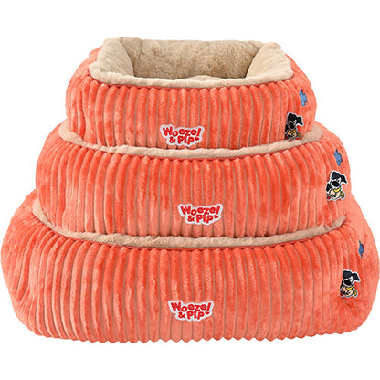 Woezel &amp; Pip Hondenmand/ Kattenmand Corduroy Vierkant Divan - Kleur: Roze, Blauw, Groen en Geel - Verkrijgbaar in 3 maten
