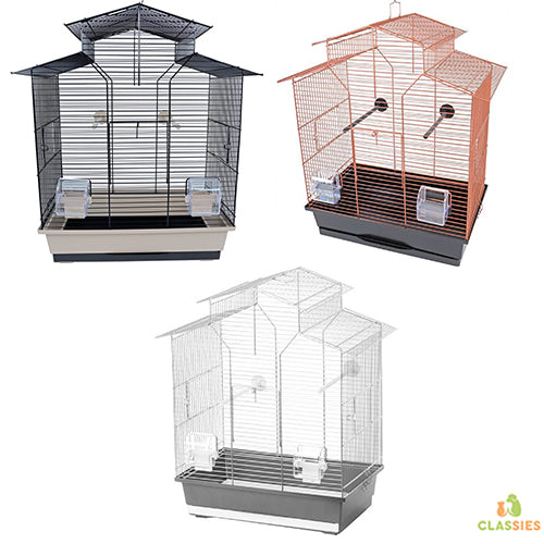 Interzoo Vogelkooi Iza 2 - 51 x 30 x 60,5 cm grijs - koper/zwart - zwart/beige