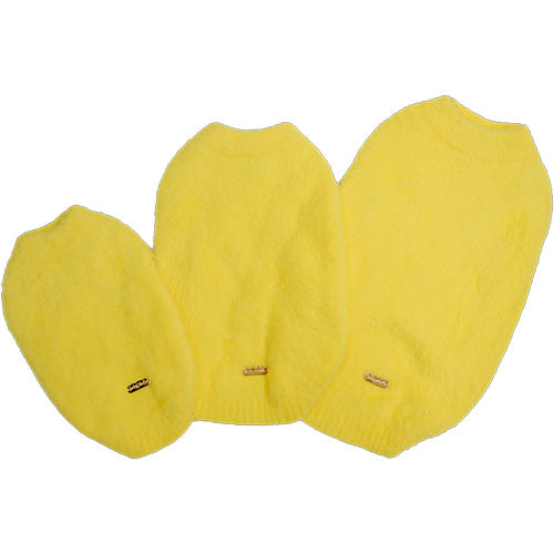 Jack and Vanilla Dogwalk Sweater Plush Milano - Zachte Warme Hondentrui - Kleur: Geel - Verkrijgbaar in 6 maten
