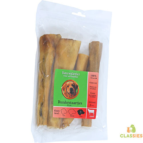 Natuurlijke Snack Rund - Runderstaartje 15 cm - 4 stuks