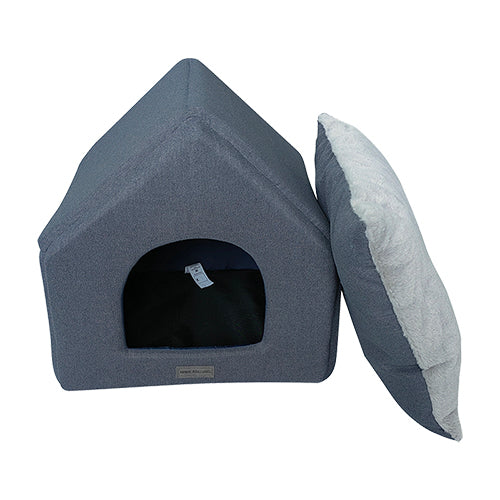 Animal Boulevard Home &amp; Away Honden/ Katten Huis - 46x43x42 cm - Verkrijgbaar in Donkergrijs en Lichtgrijs