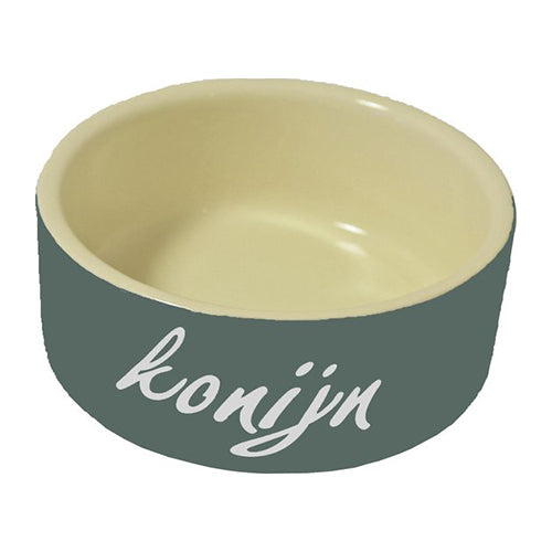 Eetbak Steen - Konijn - Grijs - 12 cm