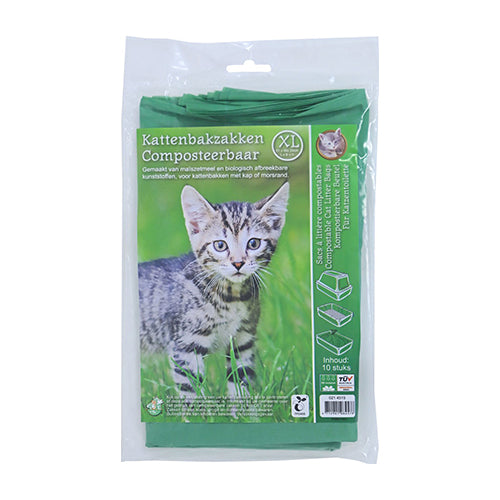 Boon kattenbakzak composteerbaar - Groen - XL - 51 x 20 x 46 cm - 10 stuks