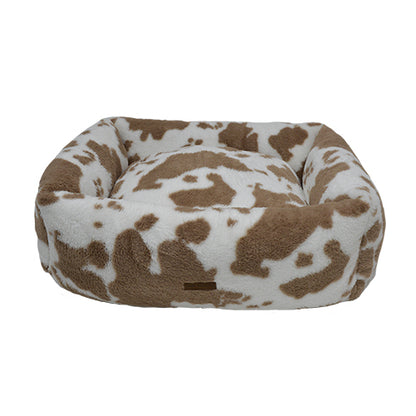 Animal Boulevard Cow Plush Hondenmand – Super zachte Mand met Uitneembaar Kussen en Anti-Slip Bodem - Verkrijgbaar in 3 maten