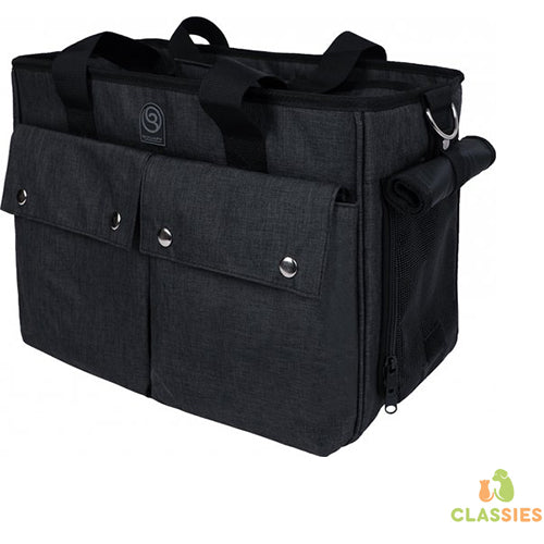 Wouapy - Draagtas - Transportzak "Baroudeur" - Kleur: Zwart - Afmetingen: 40x21x30 cm Classies