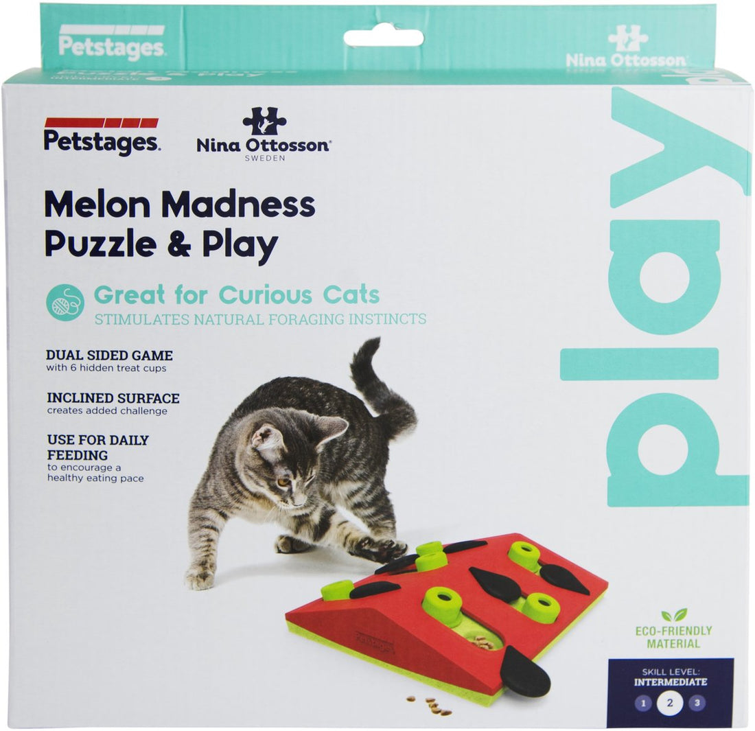 Petstages Melon Madness - Interactieve puzzel vulbaar met snacks voor katten