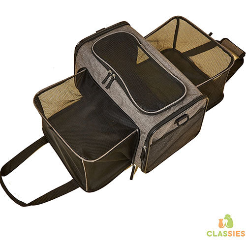 Fofos uitbreidbare en opvouwbare Draagtas/ reismand - grijs/zwart - 47 x 28 x 28 cm Classies