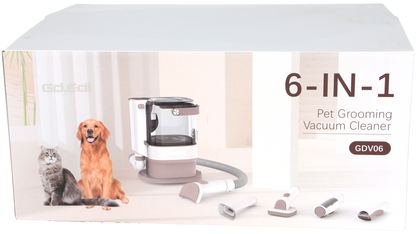 GD. EDI Complete Vachtverzorgingskit voor Honden, Stofzuiger &amp; Tondeuse in Één! - 1,3 liter - 6 in 1