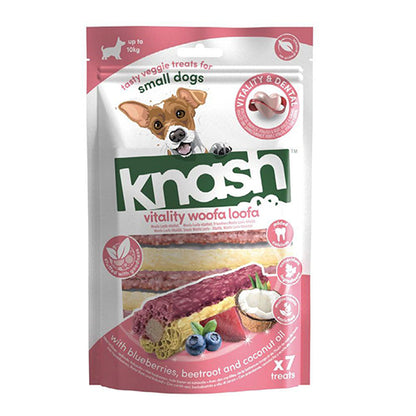 Knash Woofa Loofa Vitality met bosbes en rode biet – zak van 7 stuks - S of M
