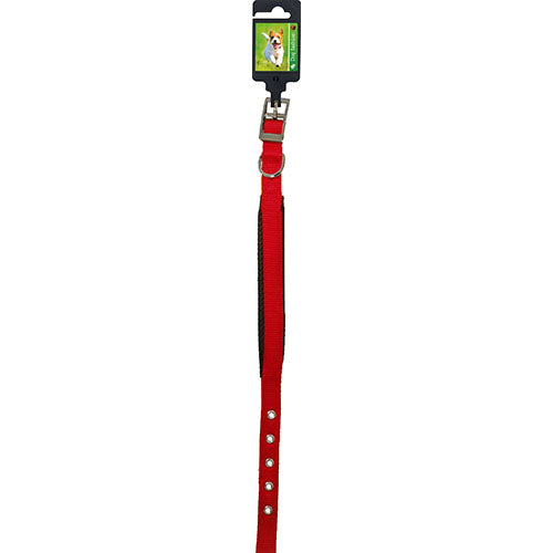 Boon Dog Fashion Nylon Halsband met Soft Protection - Dubbel - Kleur: Rood - Breedte: 20 mm - Lengte: 45 cm