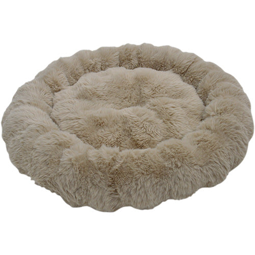 Jack and Vanilla HUSH Rond Hondenkussen/ Kattenkussen Beige - Maat M: 60x60x16 cm