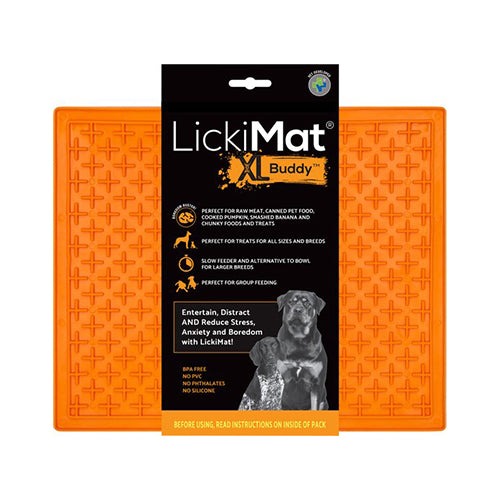 LickiMat Hond Likmat Buddy XL Oranje 30x25 cm